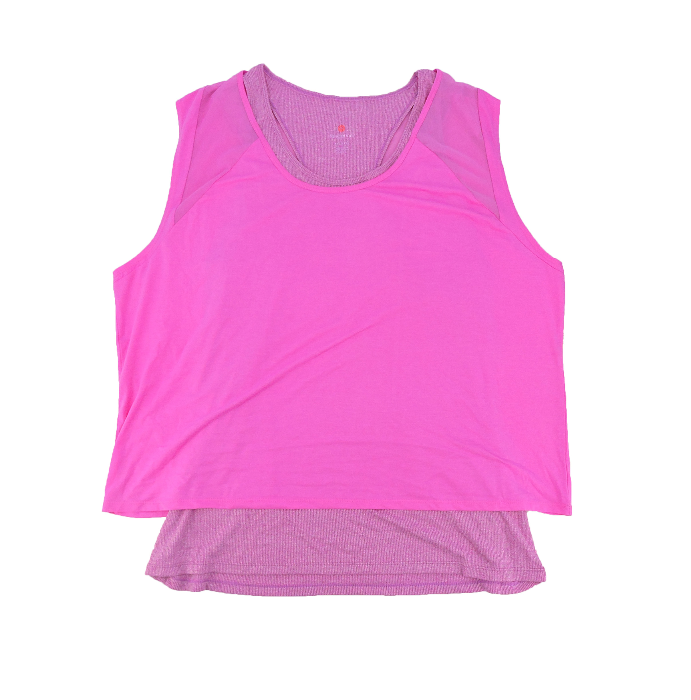 Tangerine Double Layer Blush Violet TwoFer Tank Top Workout Shirt XXL