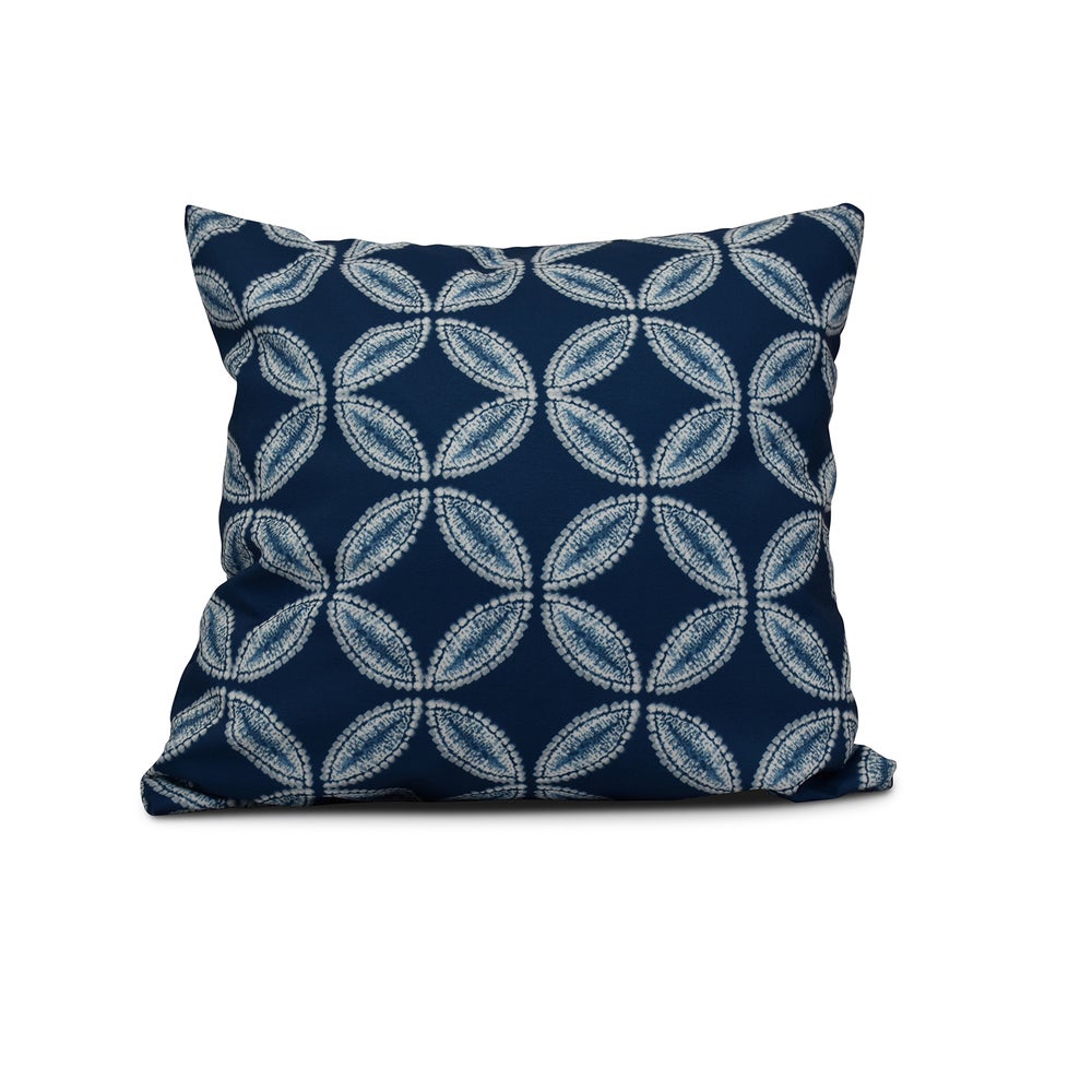 E BY DESIGN18 x 18inch, Tidepool, Geometric Print Outdoor Pillow In Blue