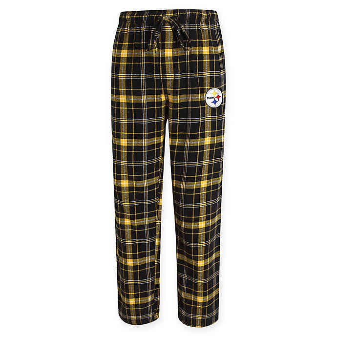 NFL Pittsburgh Steelers Men's ExtraLarge Flannel Plaid Pajama Pant with Left Leg Team Logo