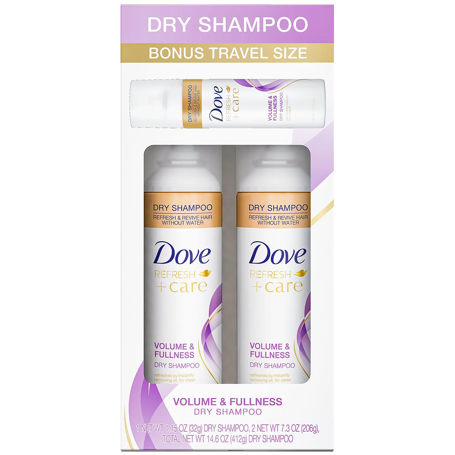 DOVE Dry Shampoo Volume and Freshness with Bonus Travel Size (7.3 oz, 2 pk.)
