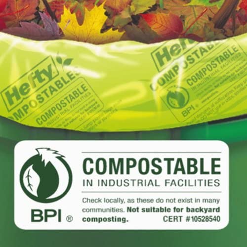 HEFTY Compostables Tall Kitchen Scrap Trash Bag 13 Gallon 12ct