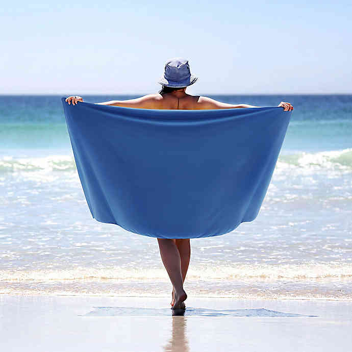 MORGAN HOME Beach Towel With Storage Bag In Cobalt