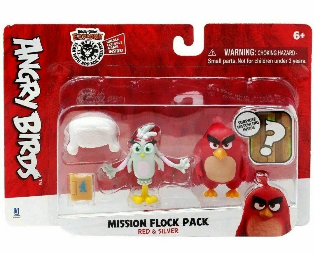 JAZWARES Angry Birds Set Mission Flock Red and Silver