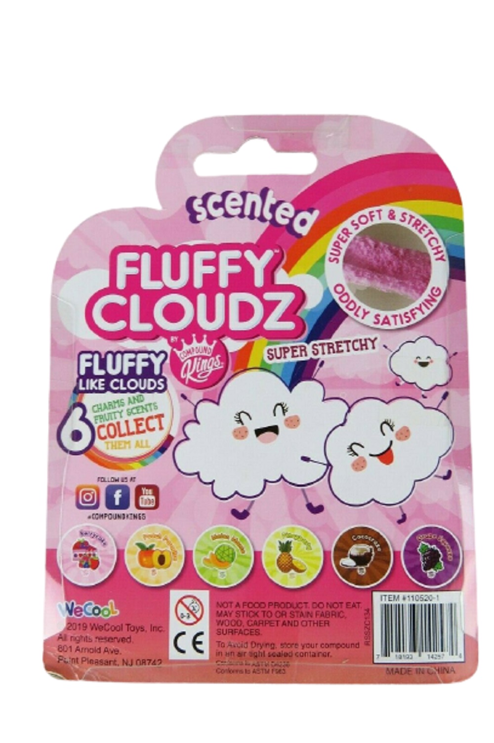 COMPOUND KINGS Scented Fluffy Cloudz Slime 3 Pack Super Soft & Stretchy