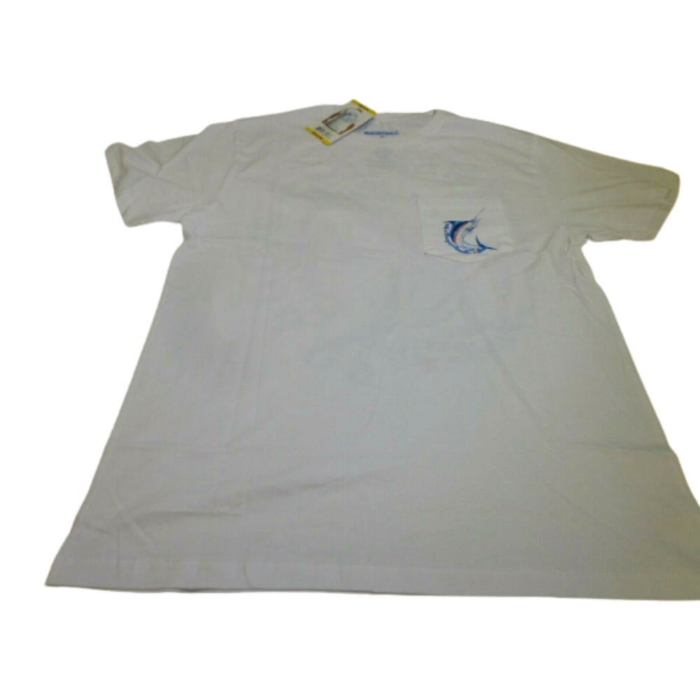 MARGARITAVILLE Men's Short Sleeve Pocket Graphic TShirt In White, M