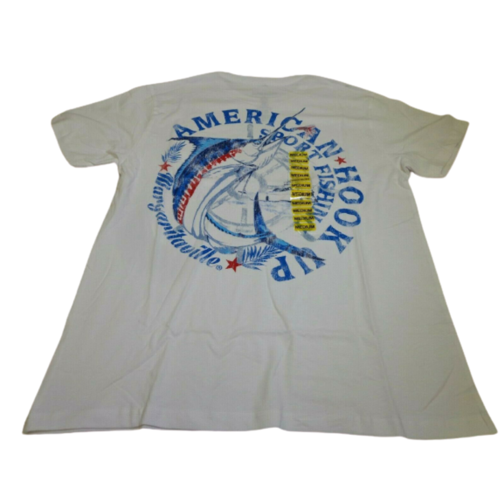 MARGARITAVILLE Men's Short Sleeve Pocket Graphic TShirt In White, L