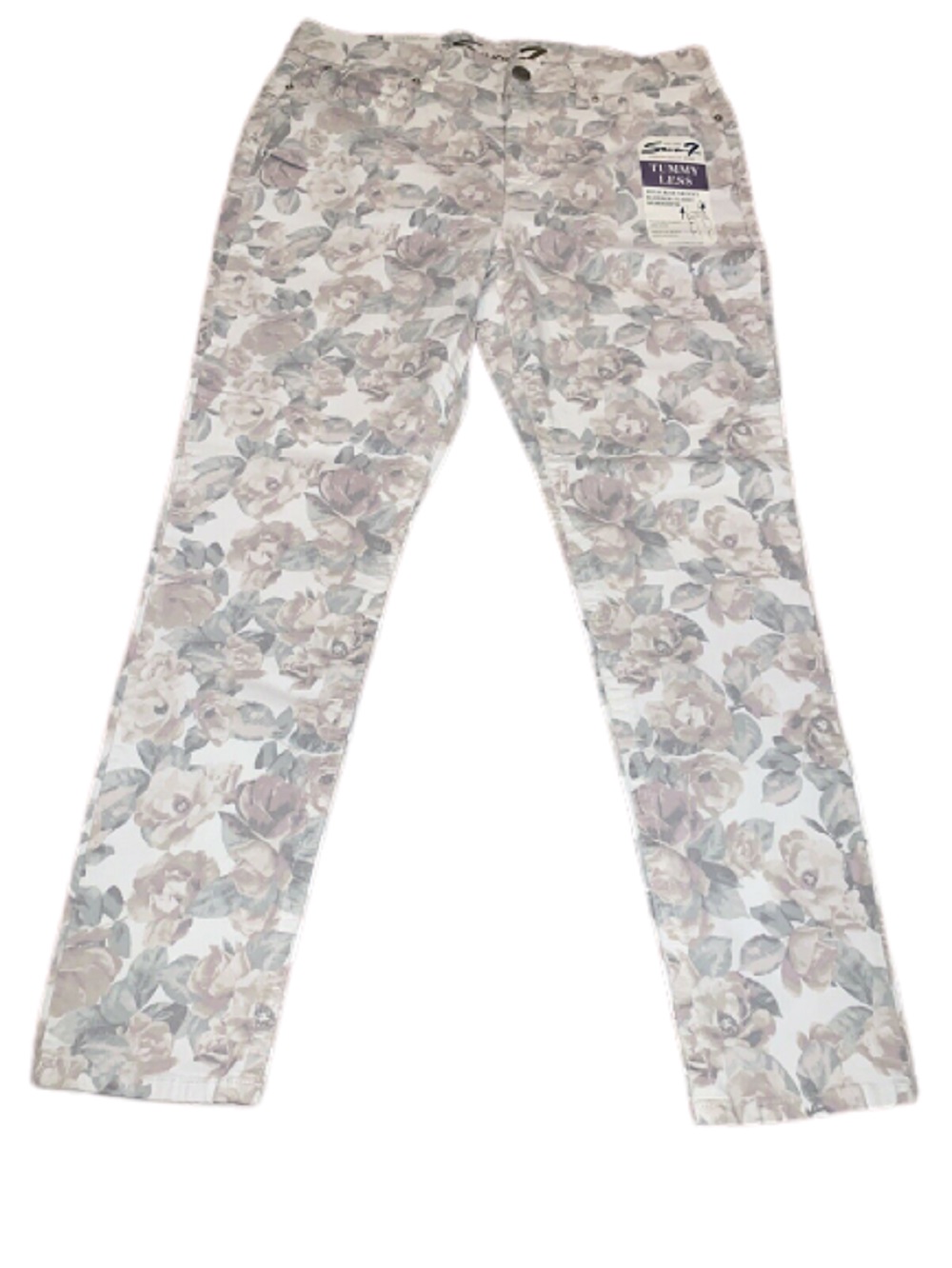 SEVEN7 Women's Tummyless High Rise Skinny Jeans in Floral Print, 16