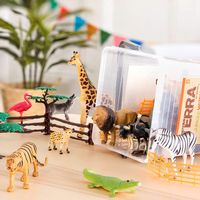 TERRA Jungle World Animal Toy Set In Bucket (60Pc)