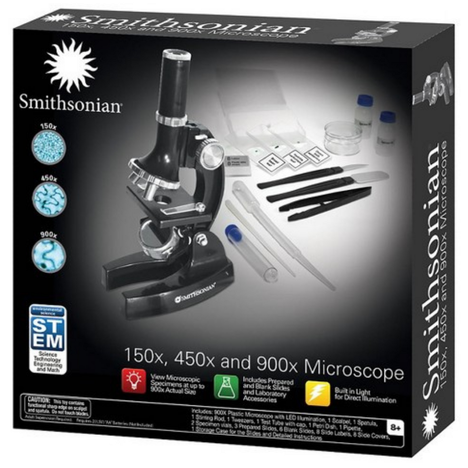 SMITHSONIAN 150X, 450X, 900X Microscope Kit
