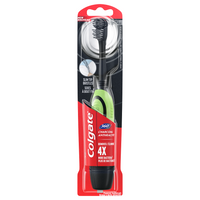 COLGATE 360 Whitening Battery Powered Charcoal Toothbrush with Tongue Cleaner Soft Bristles 1ct (Various Color)