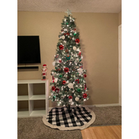 WONDERSHOP Buffalo Plaid Tree Skirt In Black/Ivory