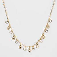 WILD FABLE Crystal Clear Acrylic Stones Necklace White Crystal