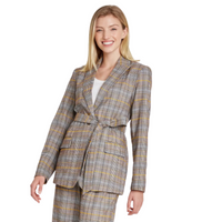 A NEW DAY Women's Tie Waist Blazer In Brown, M