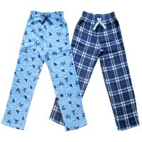 Member's Mark 2PK Sleep Pants Navy Plaid/ Blue Shark, Size 6/7