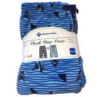 Member's Mark 2PK Sleep Pants Navy Plaid/ Blue Shark, Size 6/7