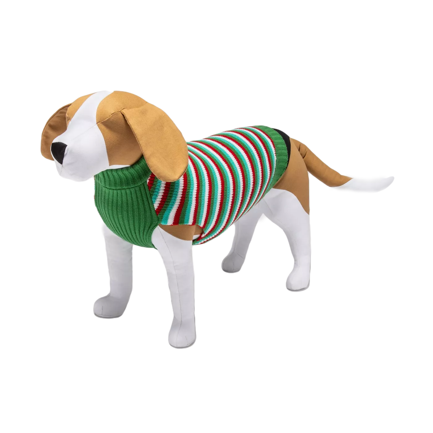 WONDERSHOP Green and Red Stripe Holiday Dog and Cat Sweater in Large