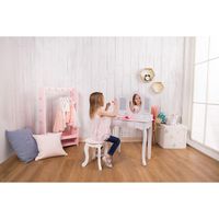 Vanity Table with Stool Set In White