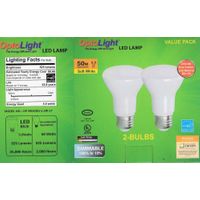 OptoLight Pack of 2 BR20 LED 5.5W 2700K Soft White Light Bulbs 50 Watt