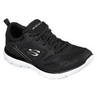 Skechers Women's Summit Suited Sneakers in Black/White, 10