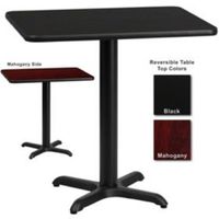 Flash Furniture Rectangular Hospitality Table in Black/Mahogany (24 x 30 inch, 6Pack)
