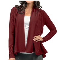 Active Life Women's Modal Cardigan in Dark Garnet, Medium