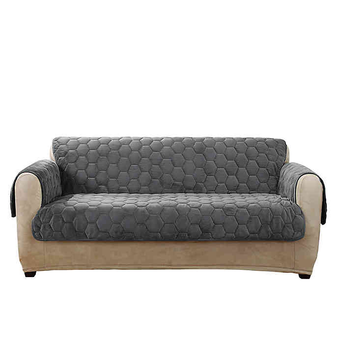 Sure Fit Silky Touch Loveseat Protector in Grey