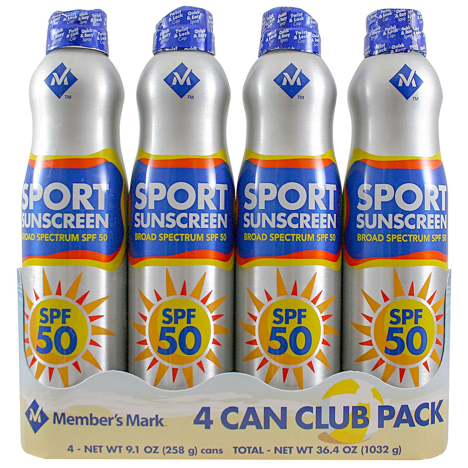 Member's Mark Sport SPF 50 Continuous Spray Sunscreen (9.1 oz, 4 pk.)
