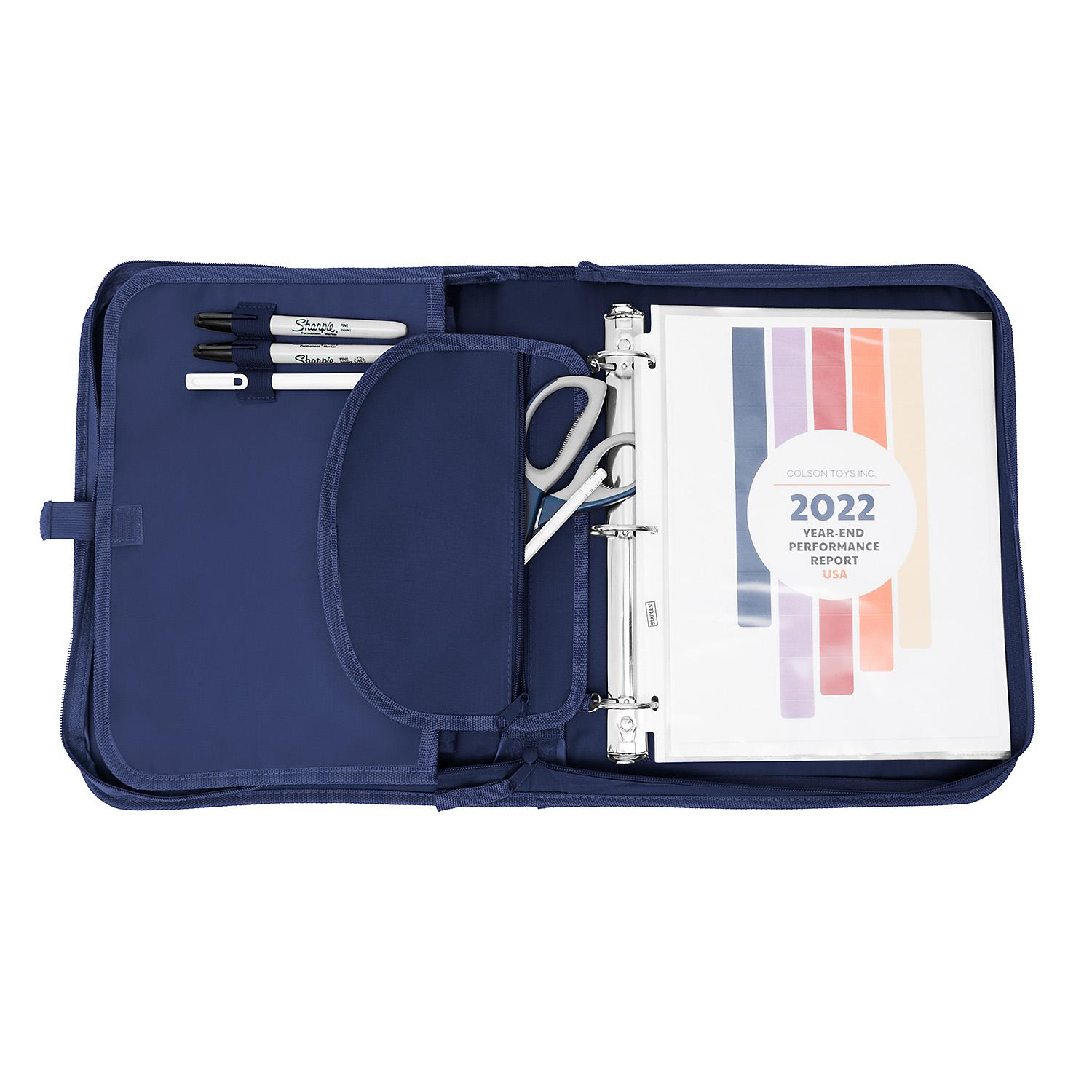 Travelway 3 Ring 1.5 inch Binder with Zipper in Navy
