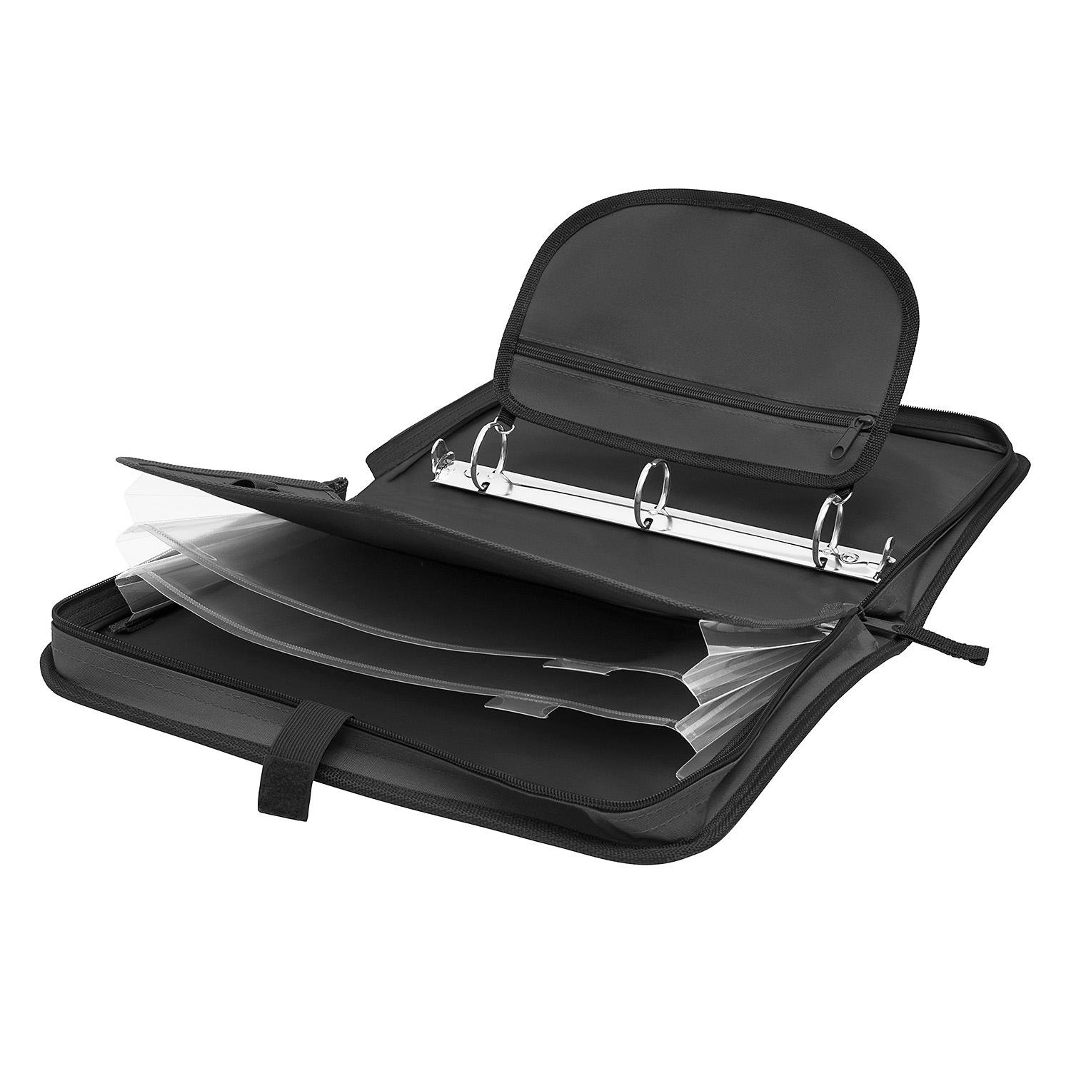 Travelway 3 Ring 1.5 inch Binder with Zipper in Black