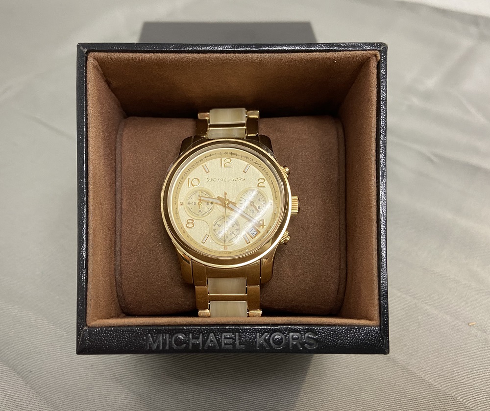 Michael Kors Runway Chronograph GoldTone Stainless Steel Ladies Watch