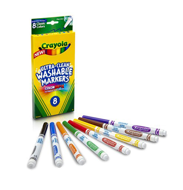 Crayola 8ct UltraClean Washable Markers Fine Line Classic Colors