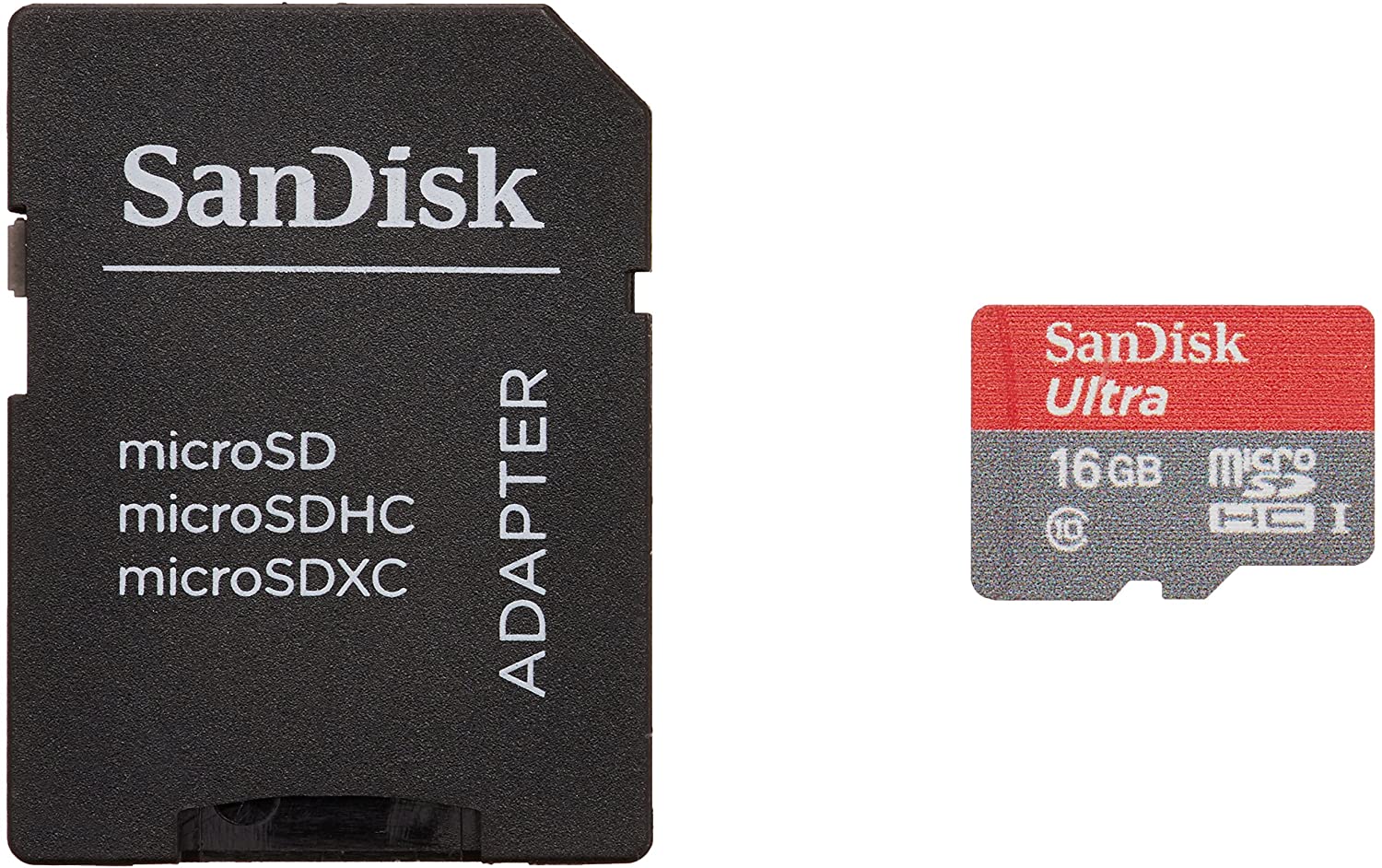 SanDisk 16GB Micro SDHC Class 10 Memory Card with Adapter
