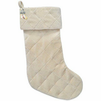HARVEY LEWIS Velvet Baby Christmas Stocking Made with Swarovski Elements in Cream Set Of 2