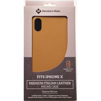 Member's Mark Premium Italian Leather Phone Case for iPhone X Metallic Finish Buttons