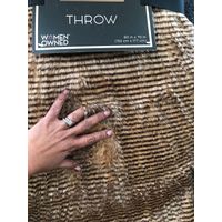 CARRIAGE HOUSE Luxurious Throw Faux Fur Alpaca Gold