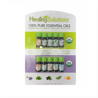 HEALING SOLUTIONS Top Blends & Oils USDA Certified Organic Essential Oils Set, 10count
