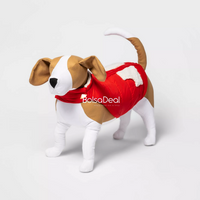 WONDERSHOP Quilted Holiday Dog and Cat Puffer Vest in Red, Large
