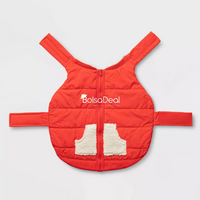 WONDERSHOP Quilted Holiday Dog and Cat Puffer Vest in Red, XSmall