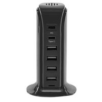 ADURO 6 Port USB Charging Station with Power Delivery and USBC