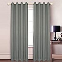 Blackout 84 Inch Grommet Top Window Curtain Panel in Silver