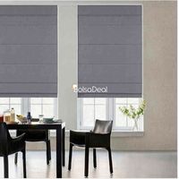 GLOWE Cordless Fabric Roman Shade 35inch x 72inch in Neutral Grey
