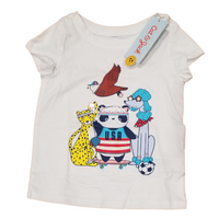 CAT & JACK Girls' Short Sleeve USA Animals Graphic TShirt In White, 12M
