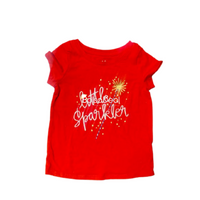 CAT & JACK Toddler Girl Little Sparkler Short Sleeve Shirt In Wowzer Red, 3T