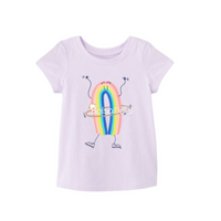 CAT & JACK Girls' Short Sleeve Rainbow Hula Hoop TShirt In Purple, 5T