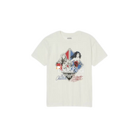 WONDER WOMAN Women's Cheetah Short Sleeve Graphic TShirt In Off White, XS