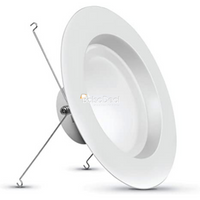 FEIT ELECTRIC LEDR56/925CA 10.2W 75W Equivalent Dimmable 925 Lumen 4" Replacement LED Downlight Recessed Retrofit Kit, 2.9" H x7.5 D, 2700K (Sott White)