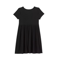 WILD FABLE Women's Short Sleeve Waffle Knit Babydoll Dress In Black, M