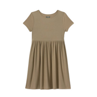 WILD FABLE Women's Short Sleeve Waffle Knit Babydoll Dress In Olive, L