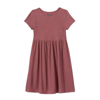 WILD FABLE Women's Short Sleeve Waffle Knit Babydoll Dress In Rose, XL