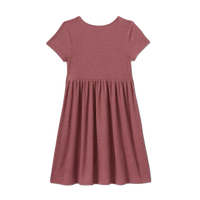 WILD FABLE Women's Short Sleeve Waffle Knit Babydoll Dress in Rose, Medium